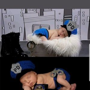 Police baby crochet outfit